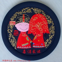 炭雕-喜結(jié)良緣   圓盤